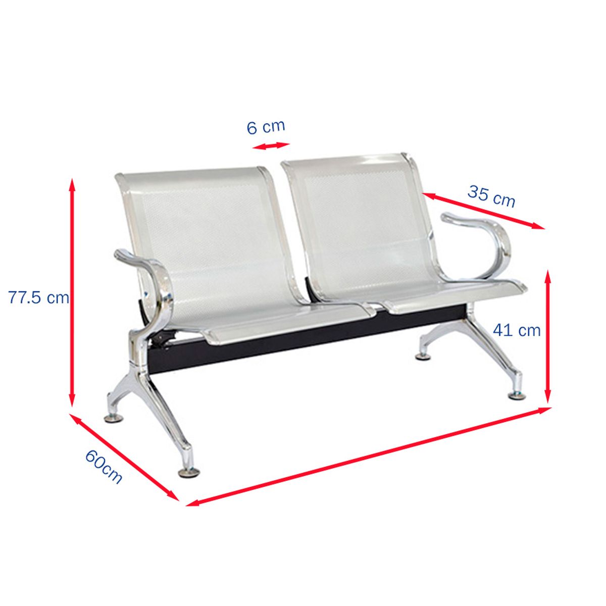 OFIDEAS - Banqueta de Espera-Tandem Sin Tapiz 2 Asientos blanco Ofideas
