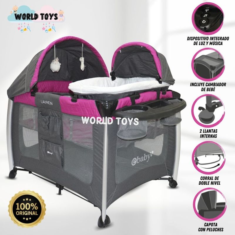 EBABY - Cuna Corral de Lujo «MALASIA» Edición Limitada Pink