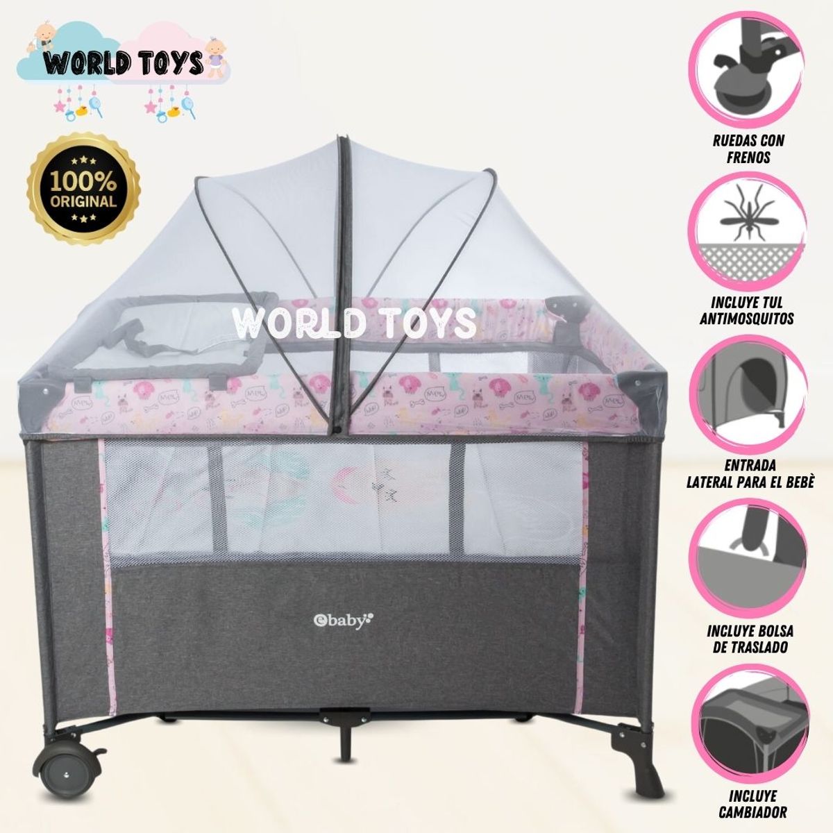 EBABY - Cuna de Lujo «MAYER» Edición Limitada Pink