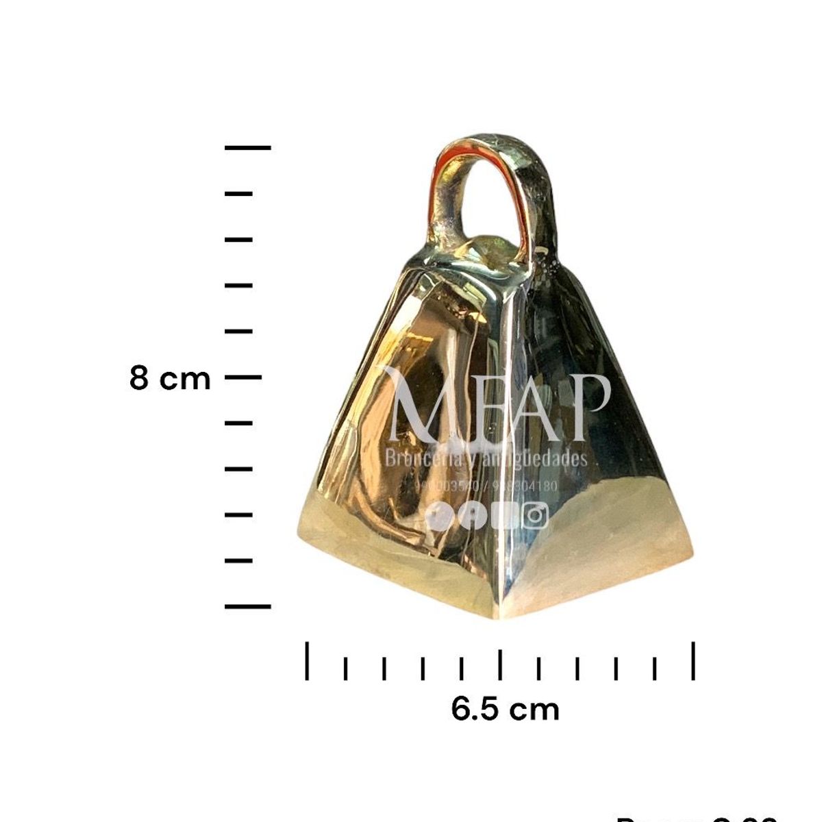 MFAP BRONCERIA Y ANTIGUEDADES - cencerro mediano en bronce