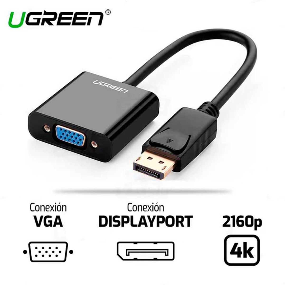 UGREEN - ADAPTADOR DISPLAYPORT A VGA 4K UGREEN 20415
