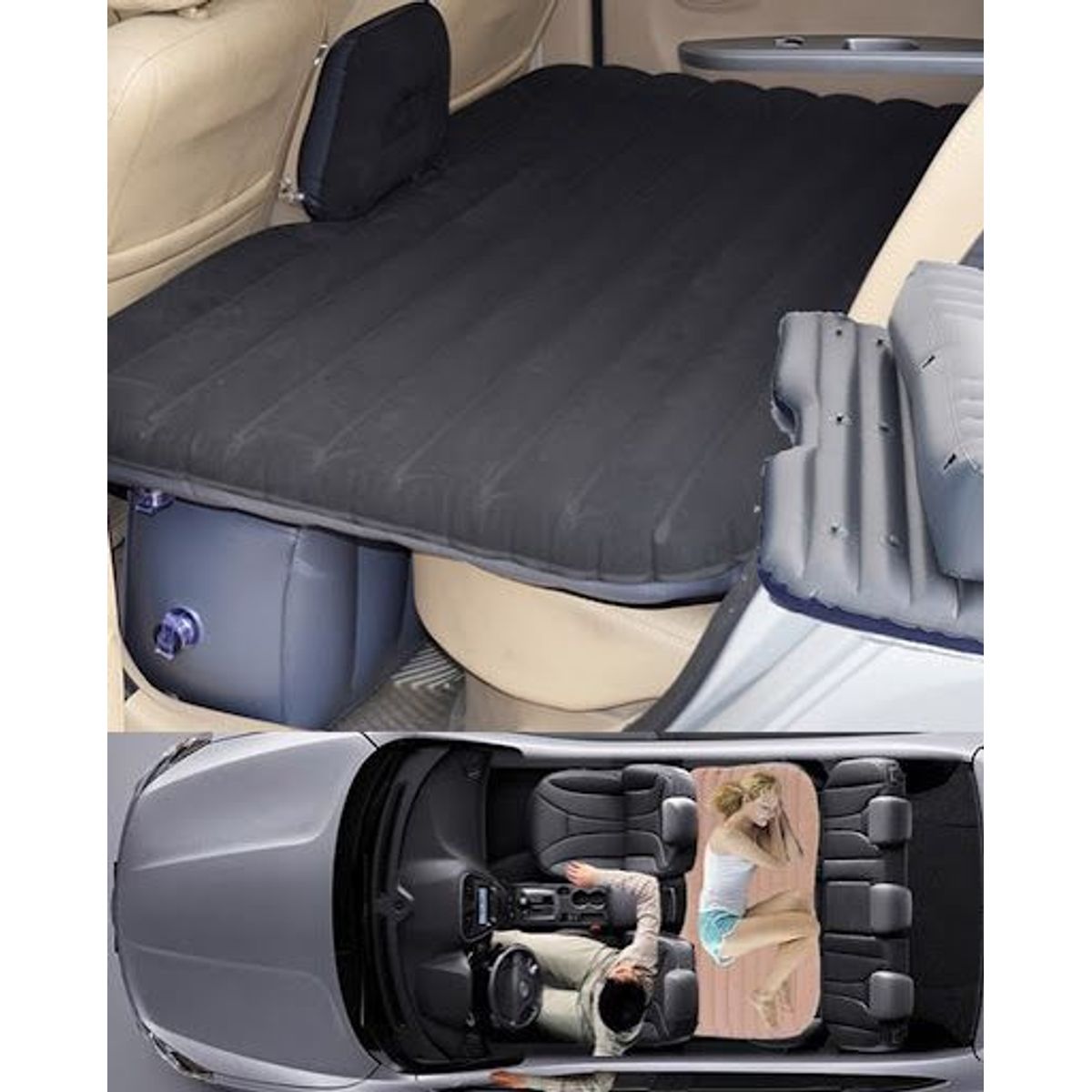 GENERICO - Colchon Inflable para Auto Negro