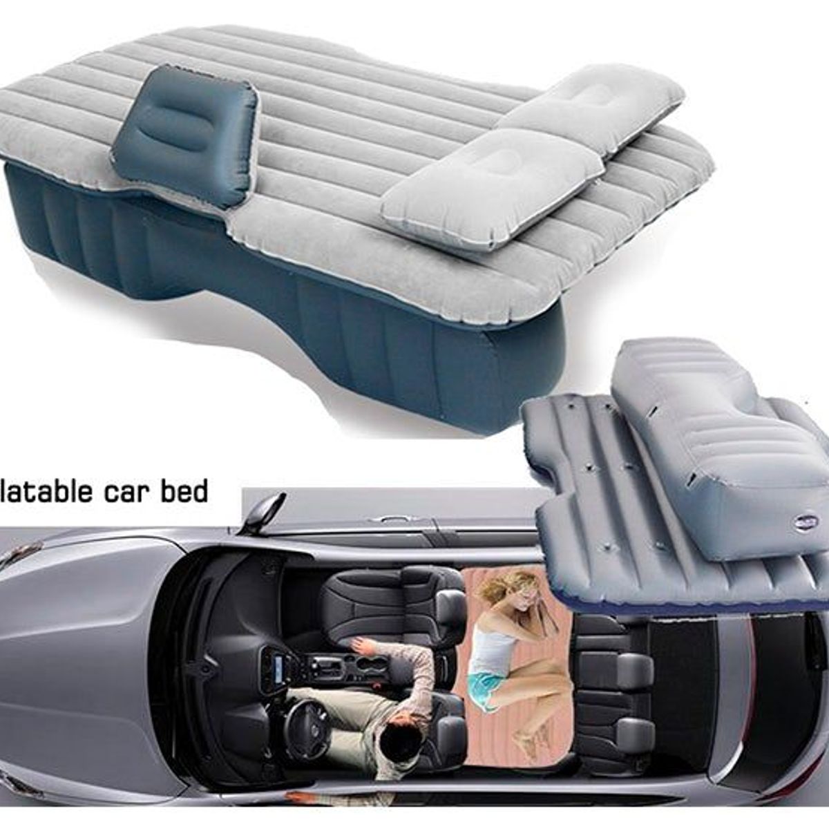 GENERICO - Colchon Inflable para Auto gris