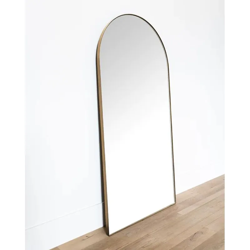 GENERICO - ESPEJO OVERSIZE DE ARCO ZEUS DORADO MADERA MDF 185 X 100 CM VIDRIO BELGA 4MM