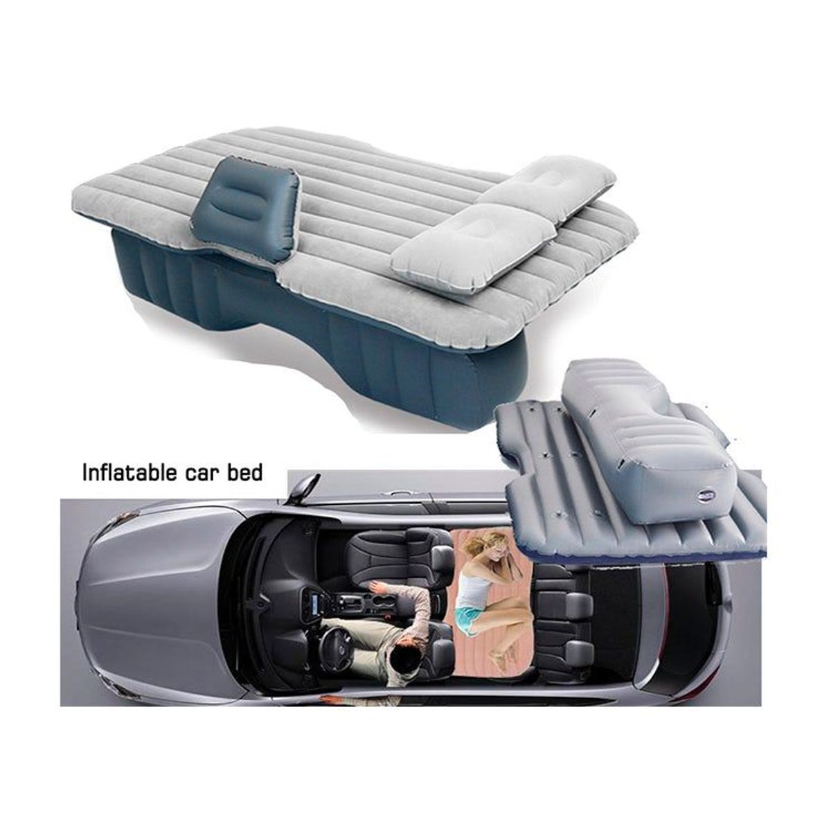 GENERICO - Colchon Inflable para Auto gris