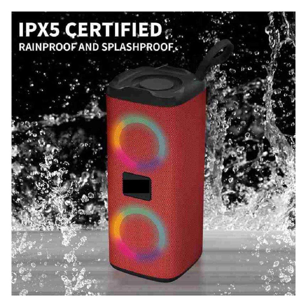 GENERICO - PARLANTE INALAMBRICO LM-882 CON SONIDO ESTEREO - ROJO