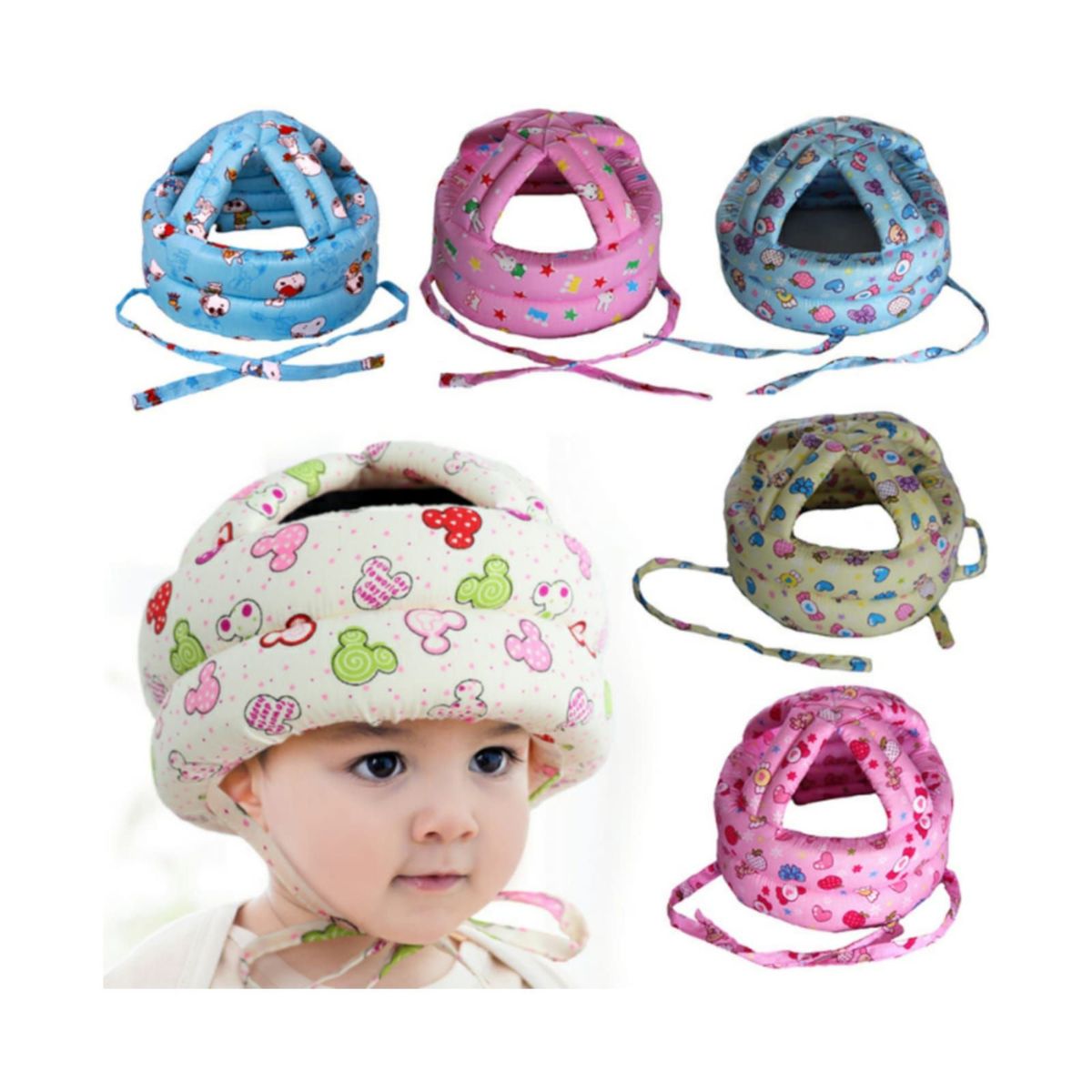 GENERICO - GORRO ANTIGOLPES PARA BEBÉ NIÑA