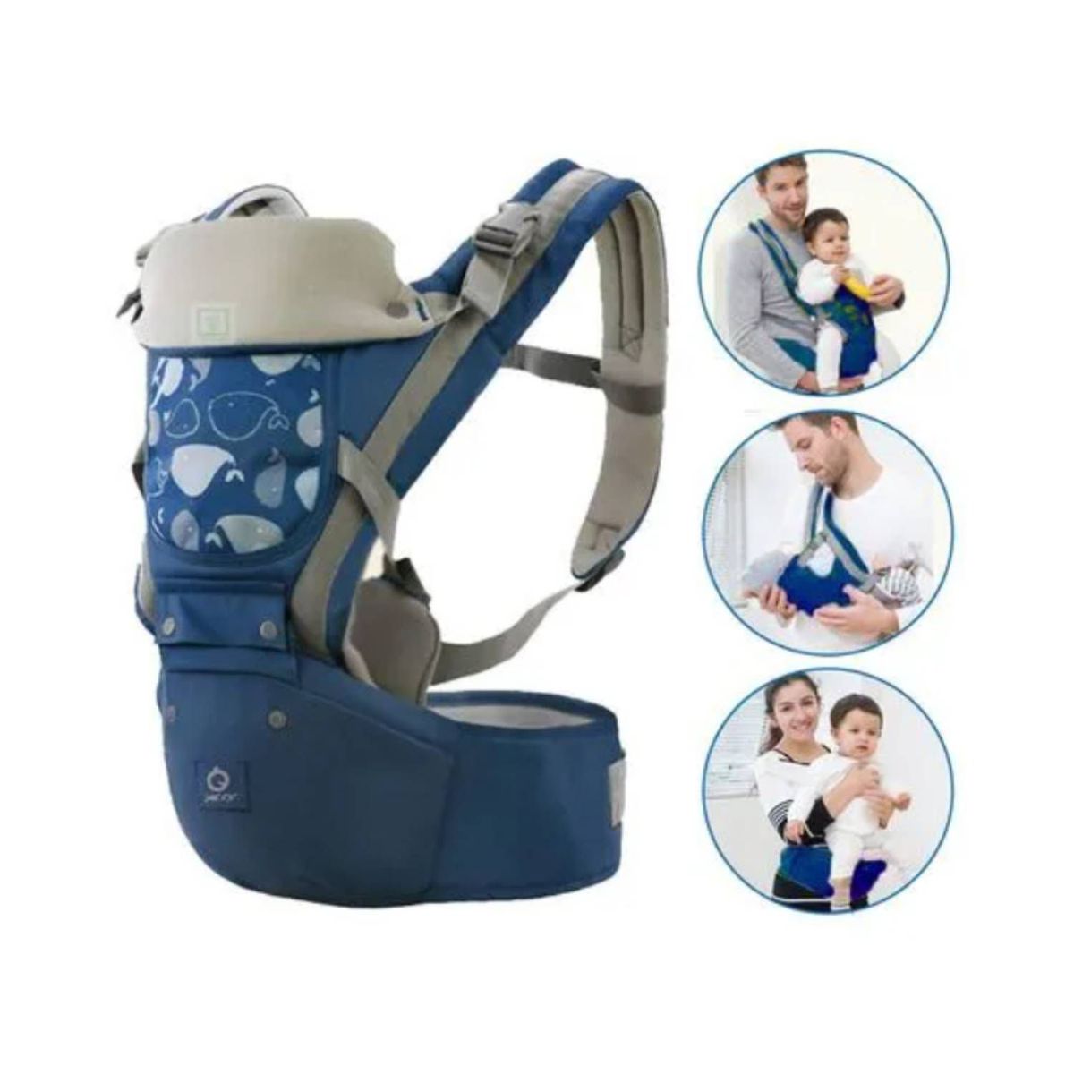 GENERICO - Canguro Para Bebé Ergonómico Ballena 3 en 1 AZUL