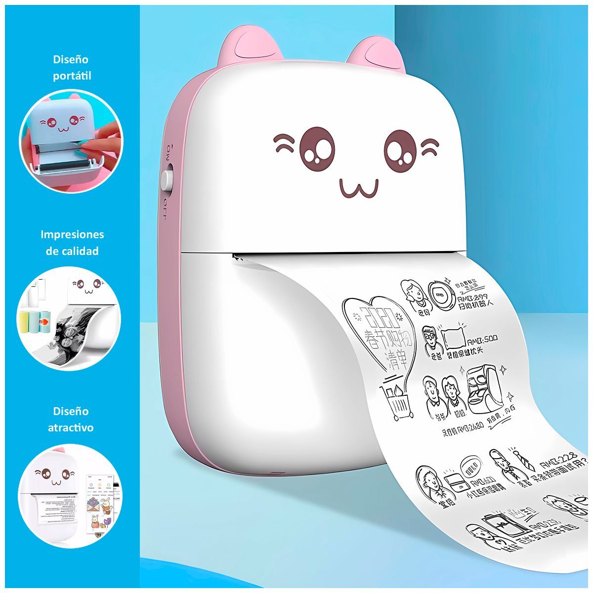 SASARU - Mini Impresora Portátil de Fotos Rosado