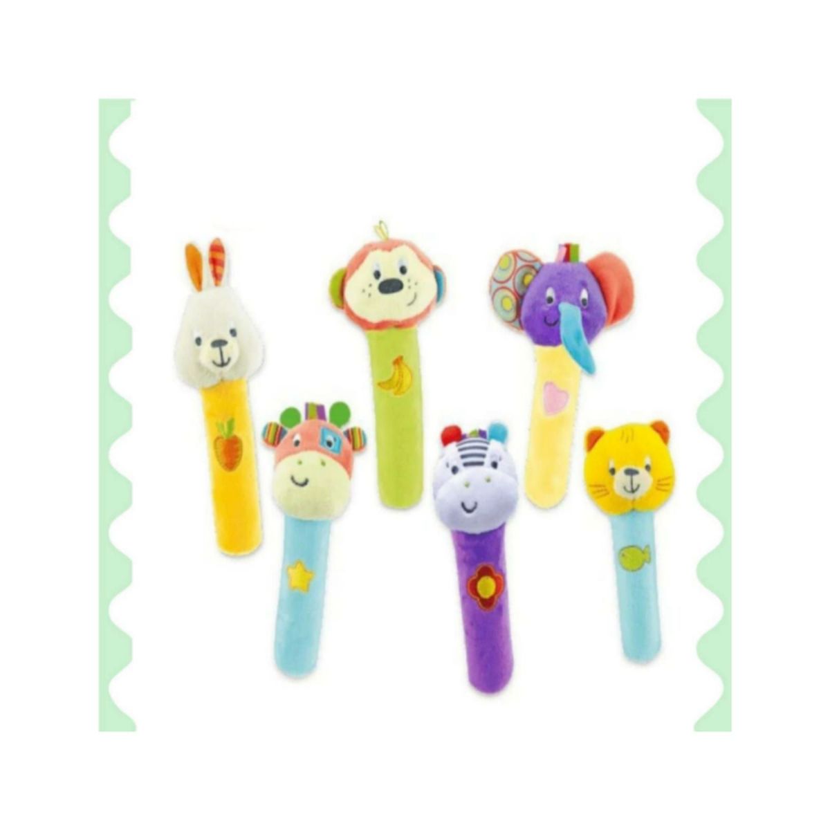 GENERICO - PACK DE DOS PELUCHES SONAJEROS PARA BEBÉ