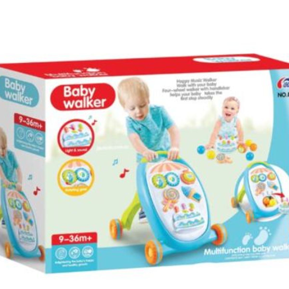 GENERICO - Caminador y Andadera Musical para Bebé en Color Celeste