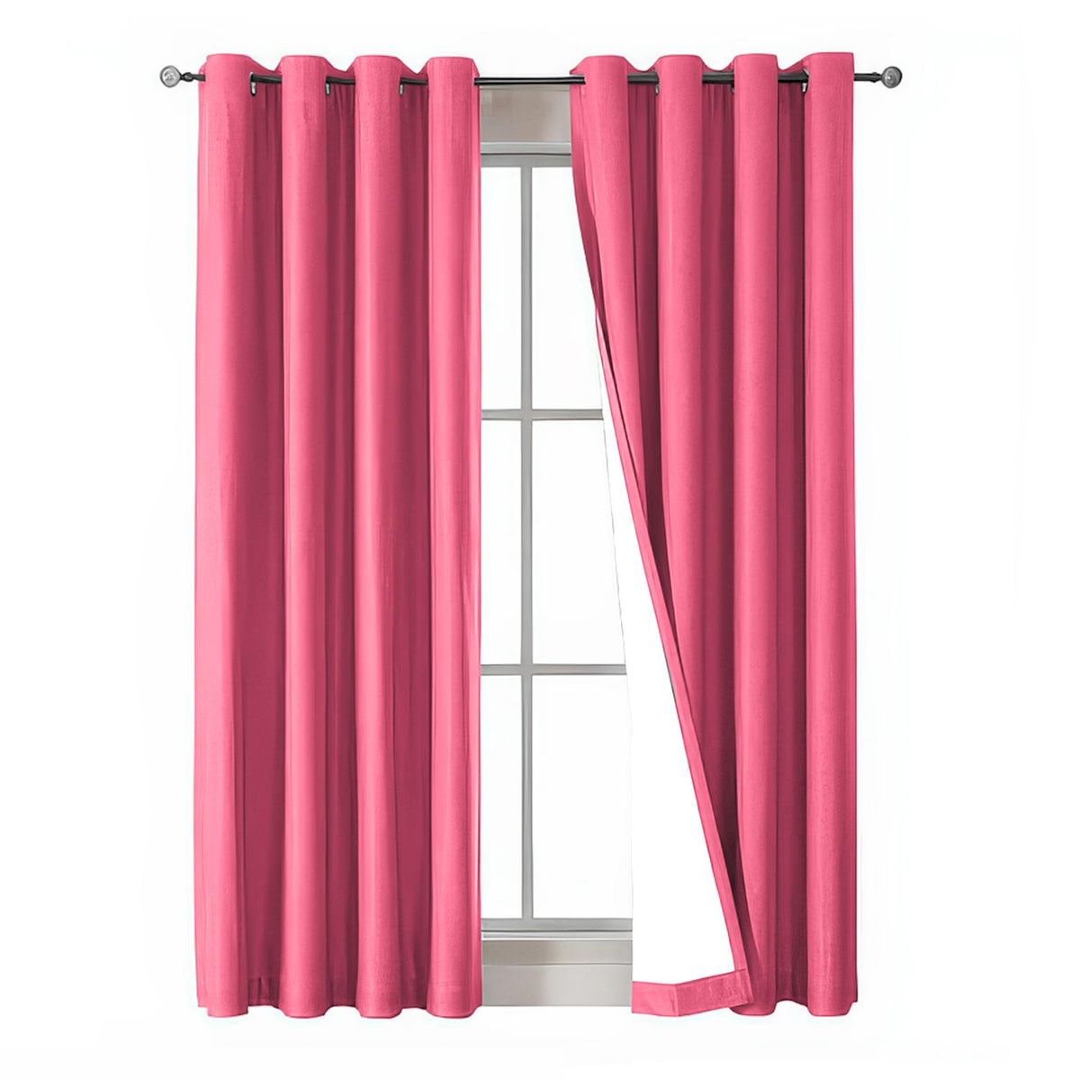 GENERICO - Cortina Blackout 100% Lino Textura Térmica Engomada - Rosa claro