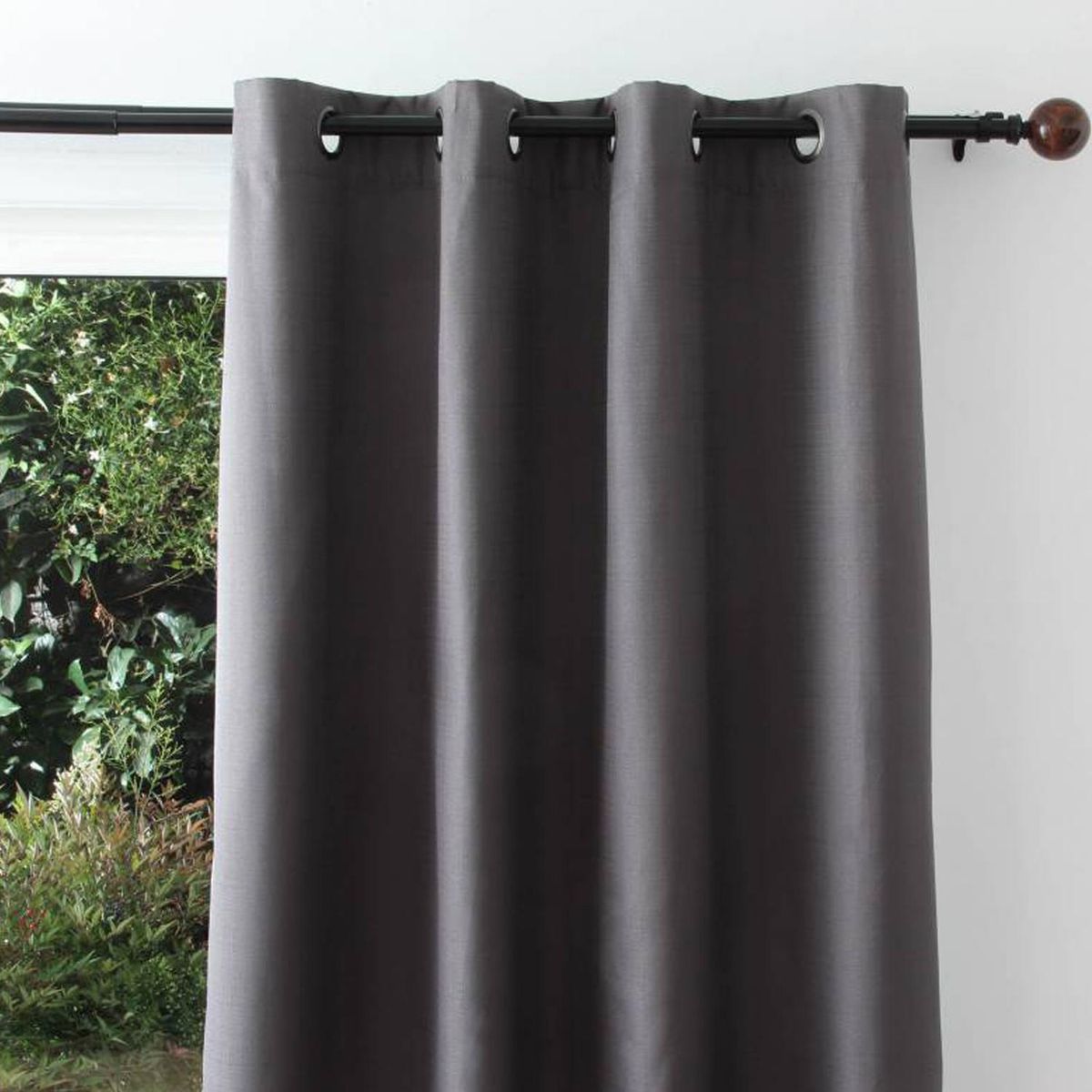 GENERICO - Cortina Blackout 100% Lino Textura Térmica Engomada - Gris