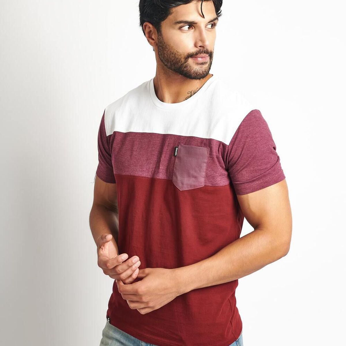 STEALTH - Polo Manga Corta Cuello Redondo Hombre Bloques Stealth