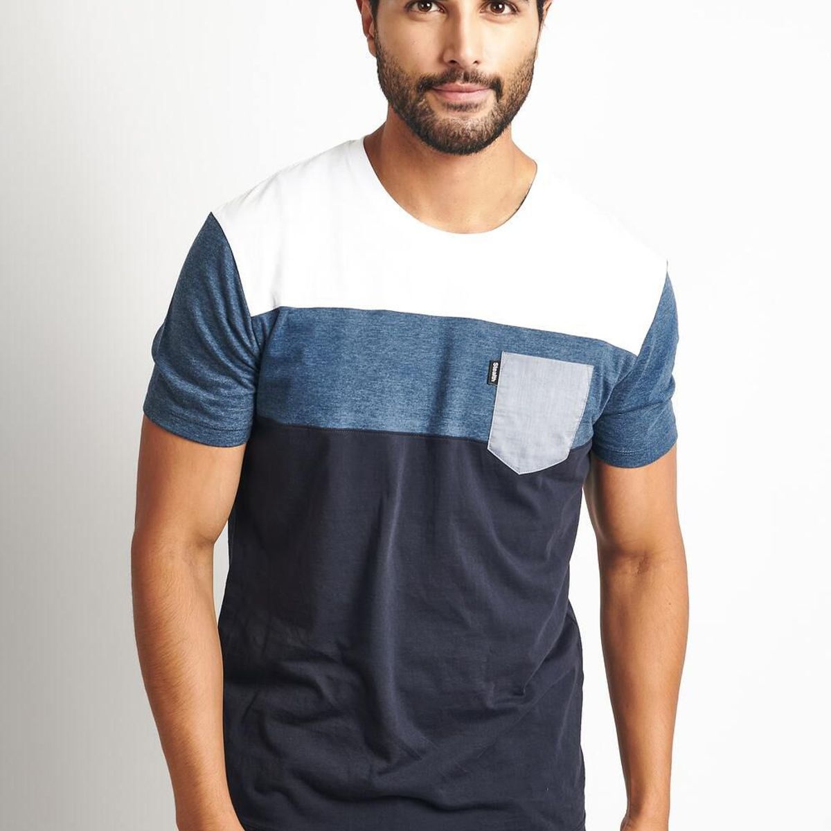 STEALTH - Polo Manga Corta Cuello Redondo Hombre Bloques Stealth