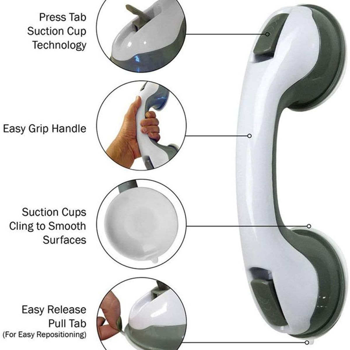 GENERICO - BARRA ANTIDESLIZANTE DEL GANCHO AGARRADOR CON VENTOSA