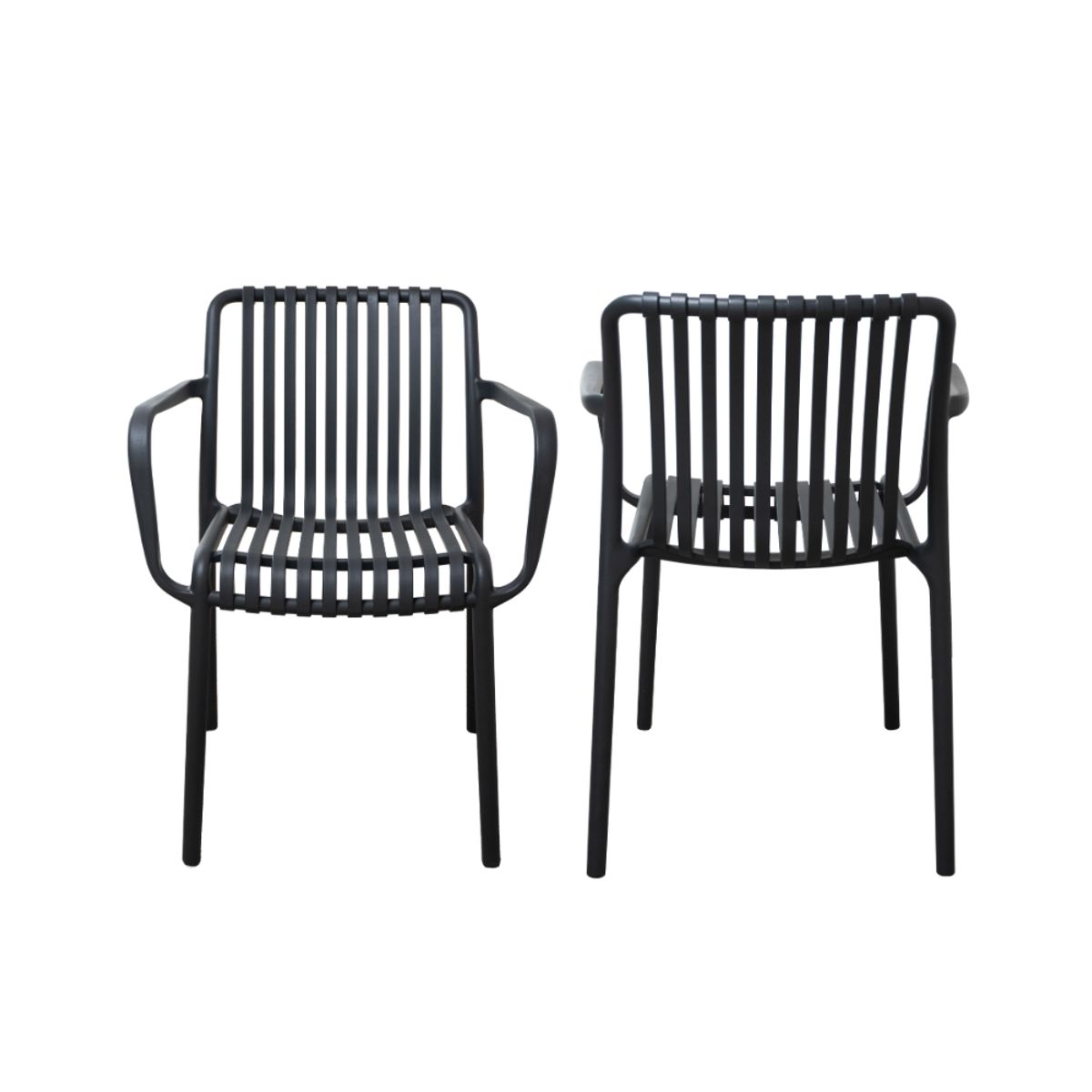 NIHM - Set x2 Silla de Comedor de Plástico Lambite Gris