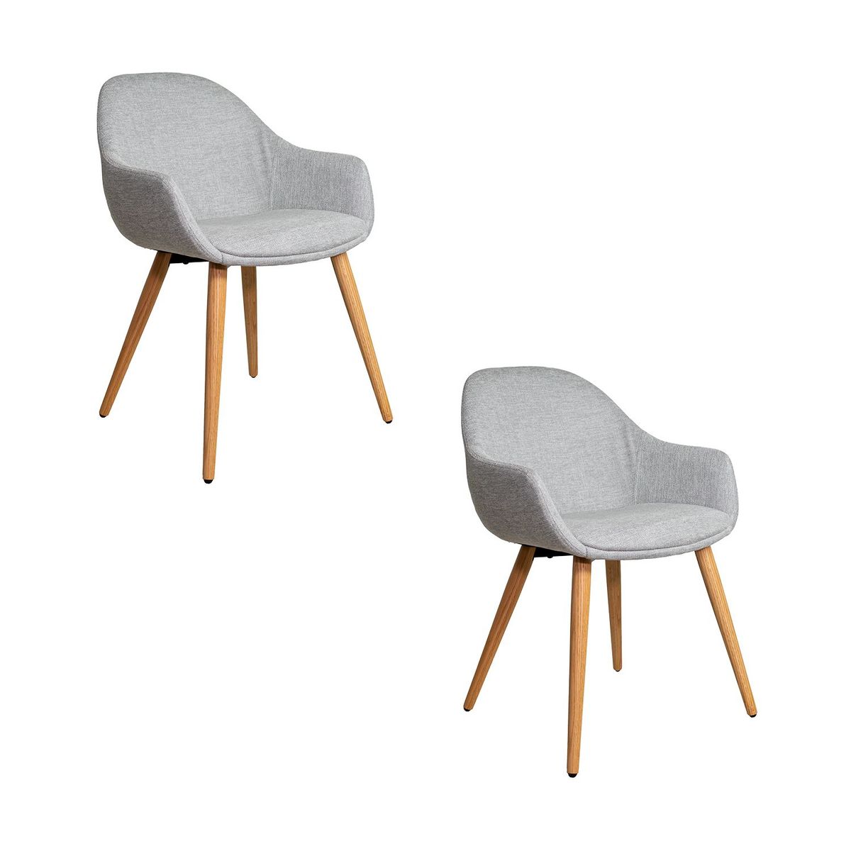 NIHM - Set x2 Silla de Comedor Smash Wood Gris Claro