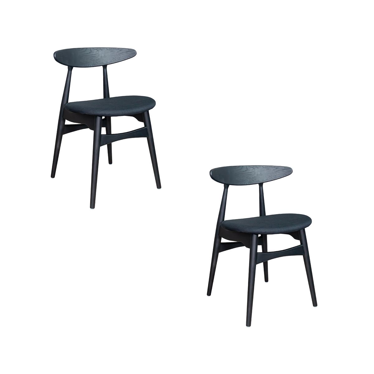NIHM - Set x2 Silla de Comedor Hans de Madera Negro - NIHM