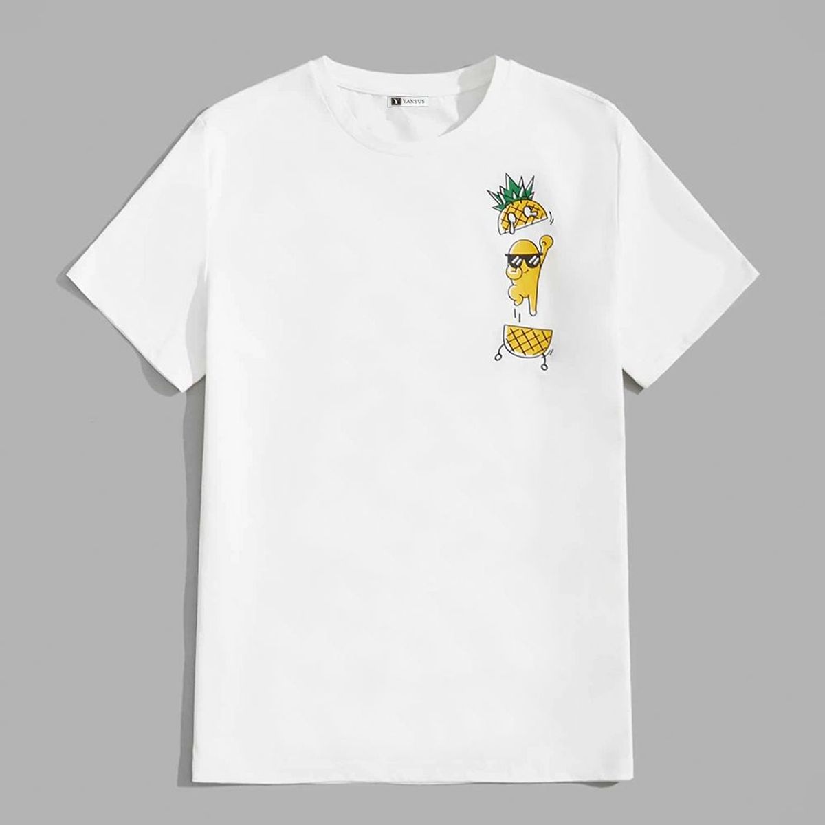 YANSUS - Polo Hombre Yansus Blanco Estampado Piña