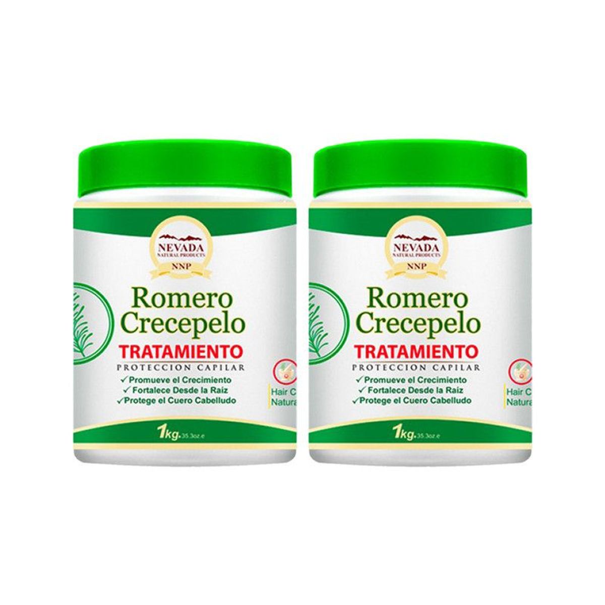 NEVADA NATURAL PRODUCTS - Romero Crecepelo Tratamiento Nevada 1Kg 2 Unidades