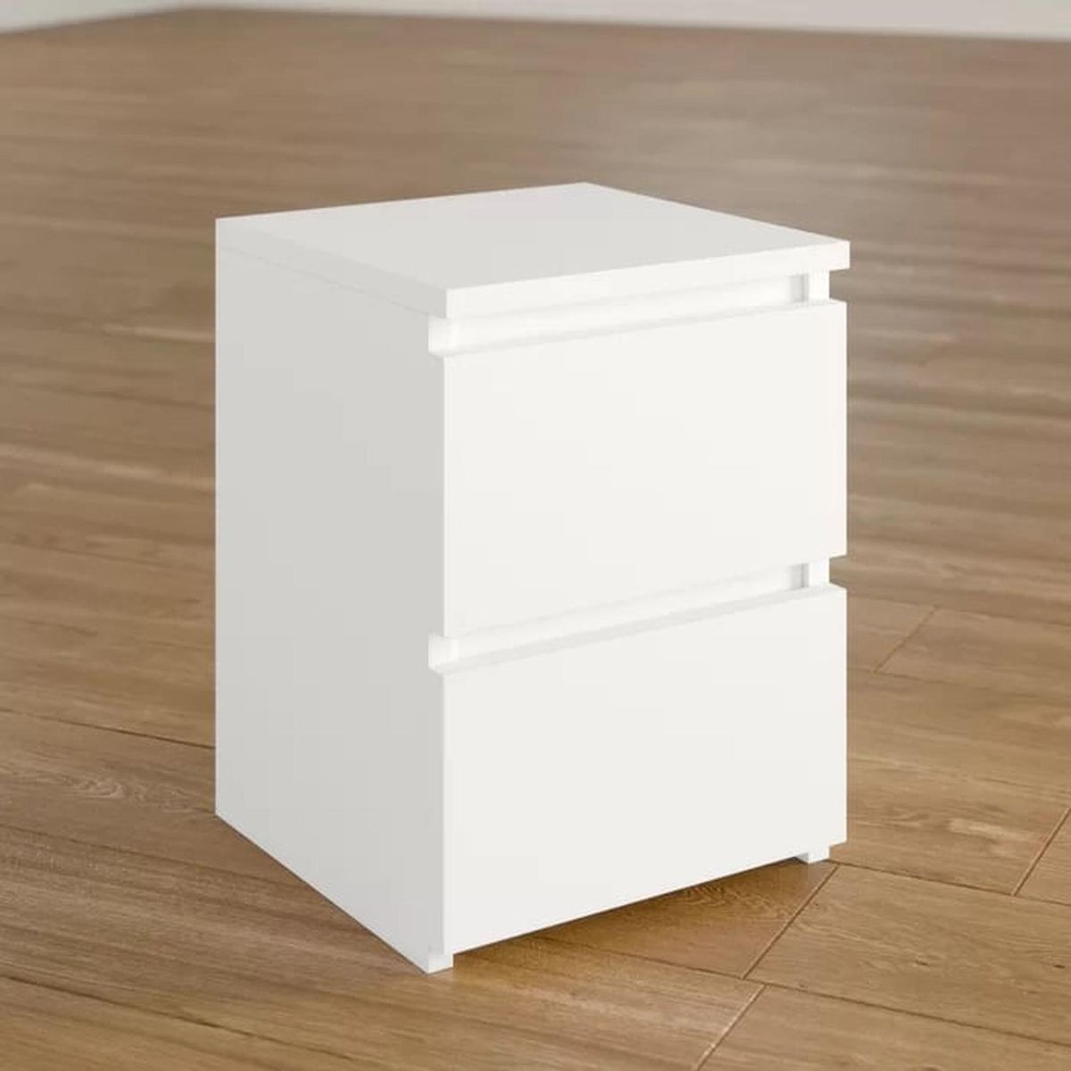 MUEBLES CRISOSTOMO - Velador de Melamina Blanco 2 Cajones