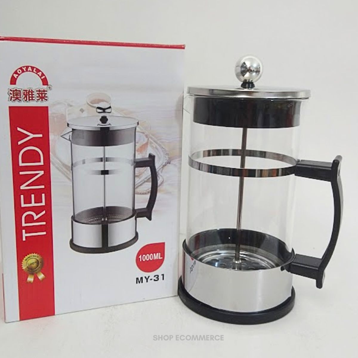 GENERICO - Cafetera prensa francesa 1000 ml acero