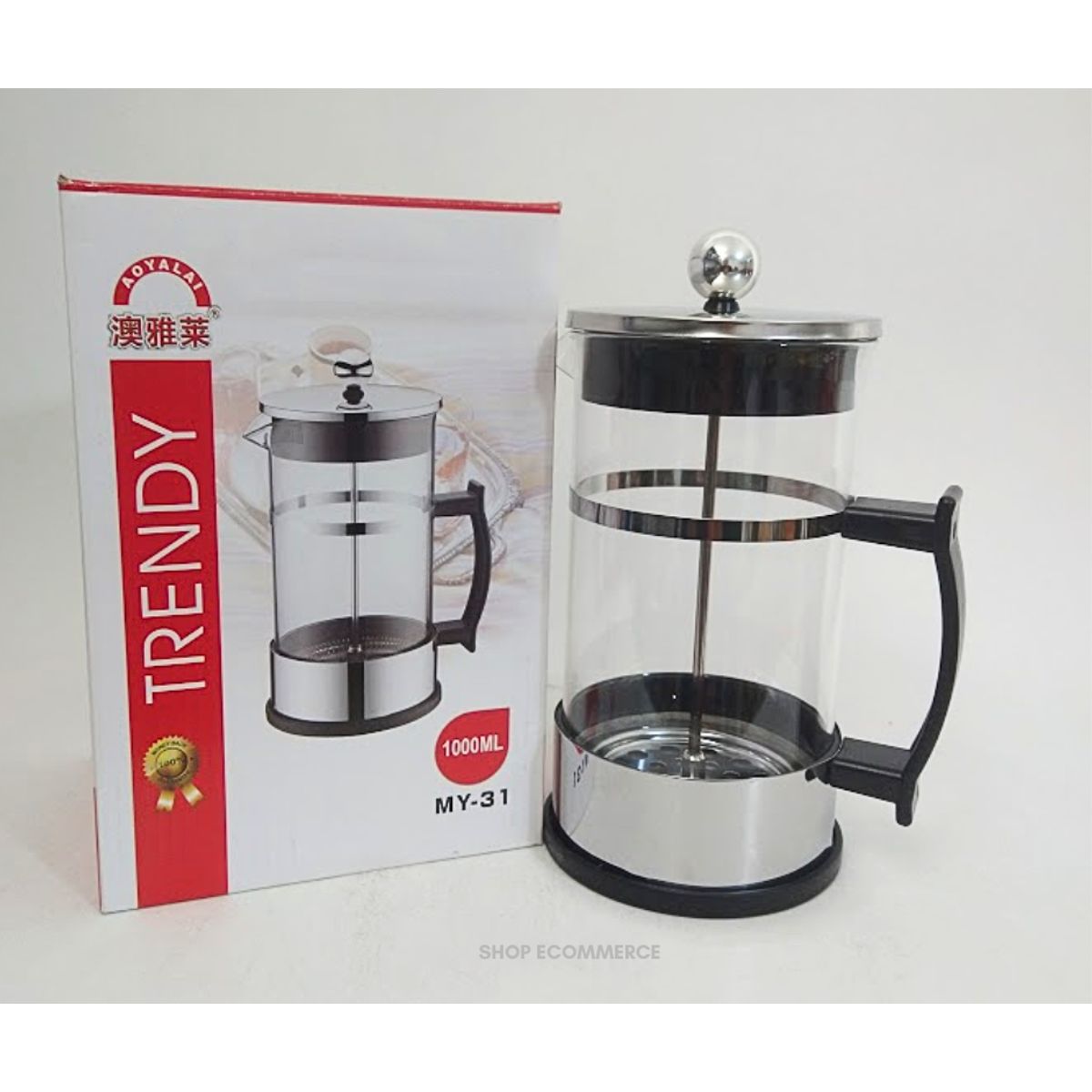 GENERICO - Cafetera prensa francesa 1000 ml acero