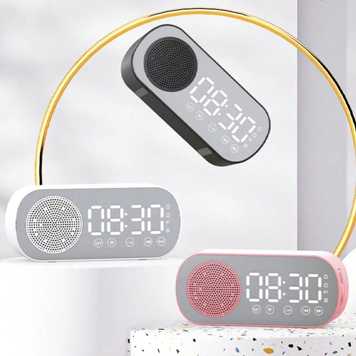 GENERICO - Mini Reloj Despertador Inteligente con Altavoz Bluetooth