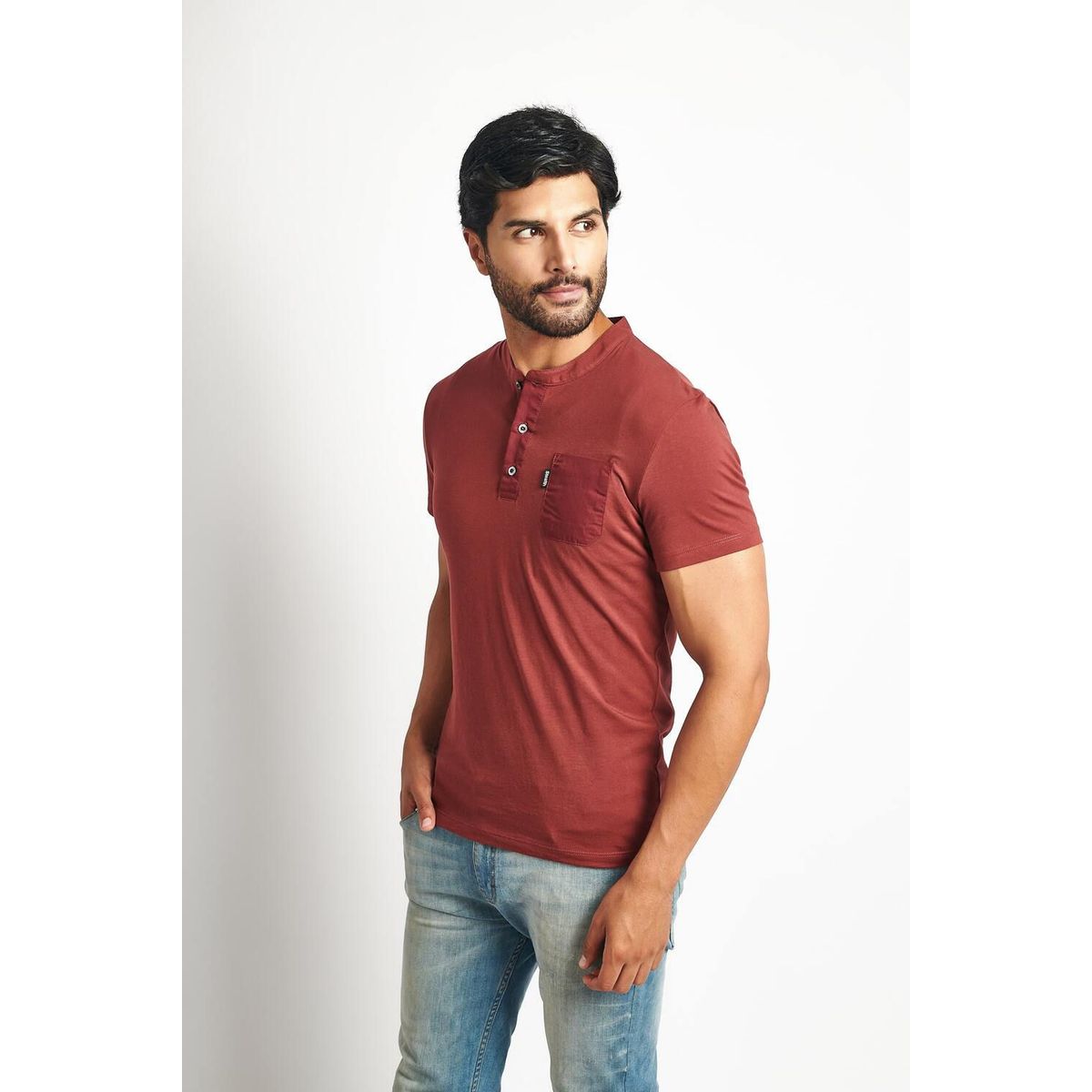 STEALTH - Polo Manga Corta Cuello Henley Hombre Stealth