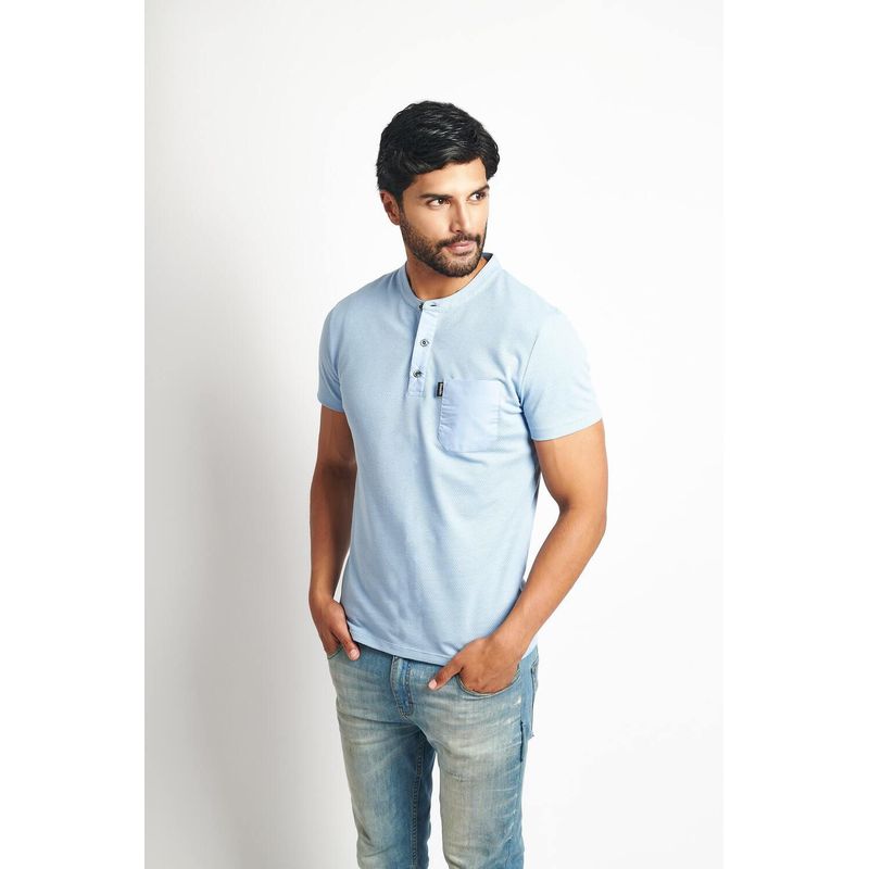 STEALTH - Polo Manga Corta Cuello Henley Hombre Stealth