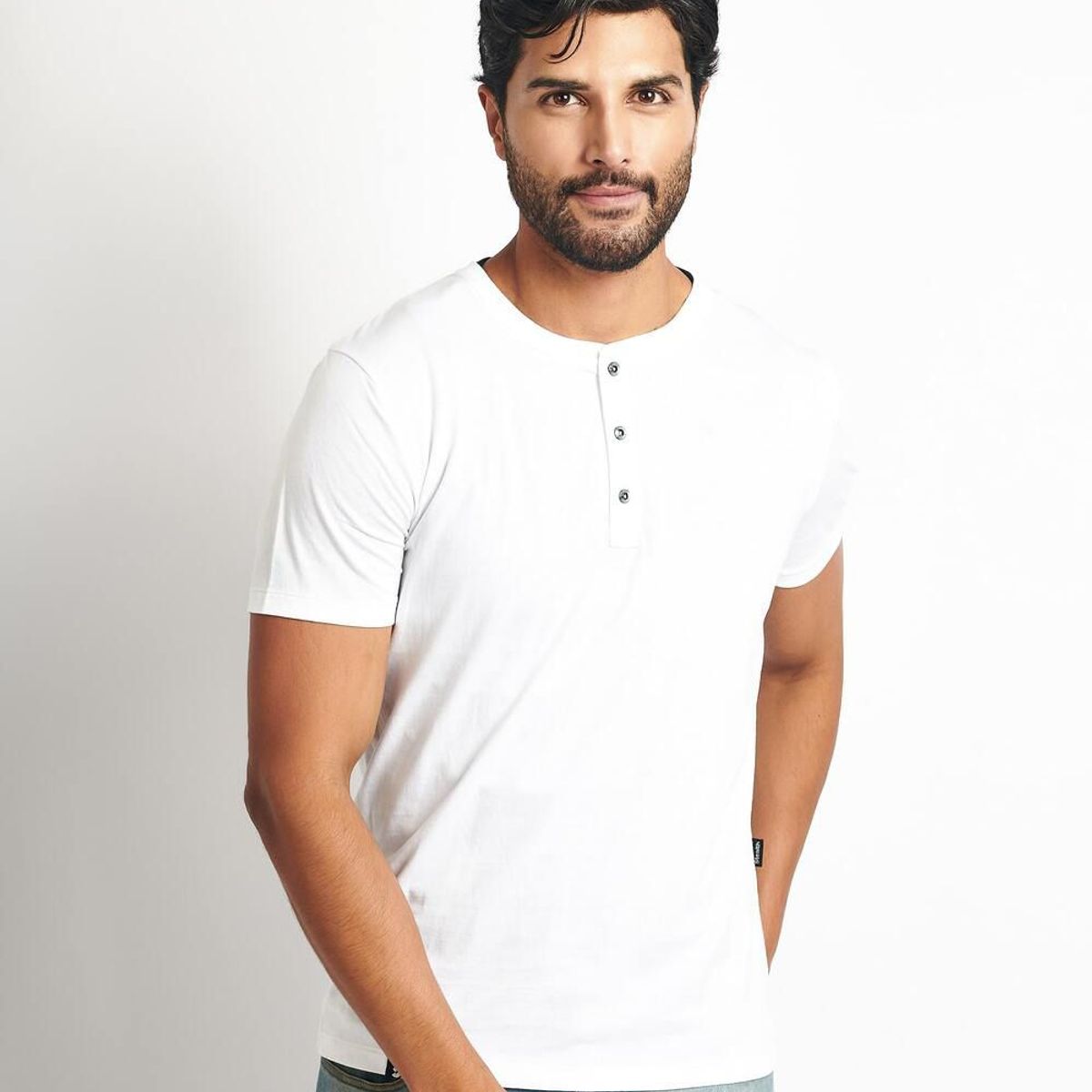 STEALTH - Polo Manga Corta Cuello Henley Hombre Stealth