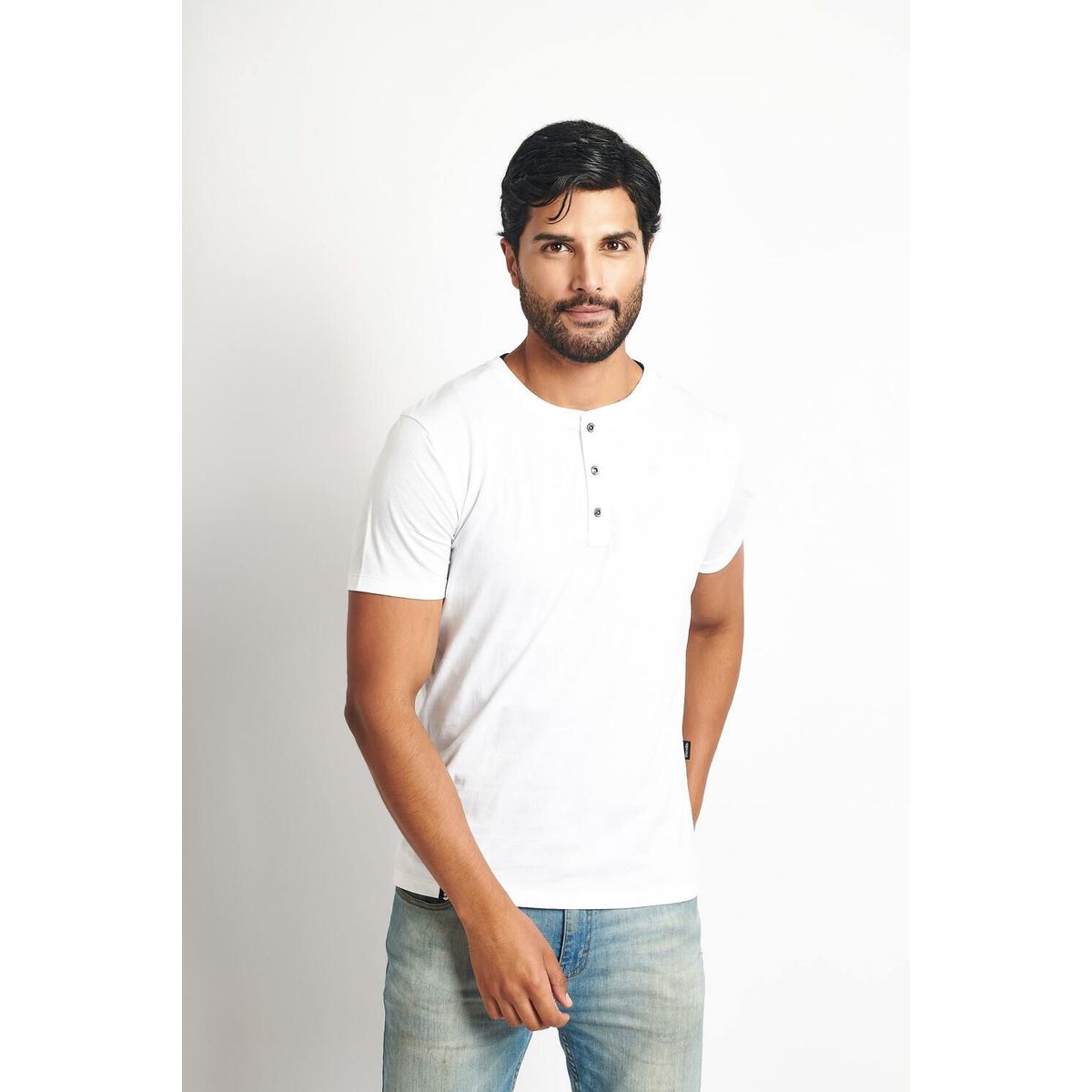 STEALTH - Polo Manga Corta Cuello Henley Hombre Stealth