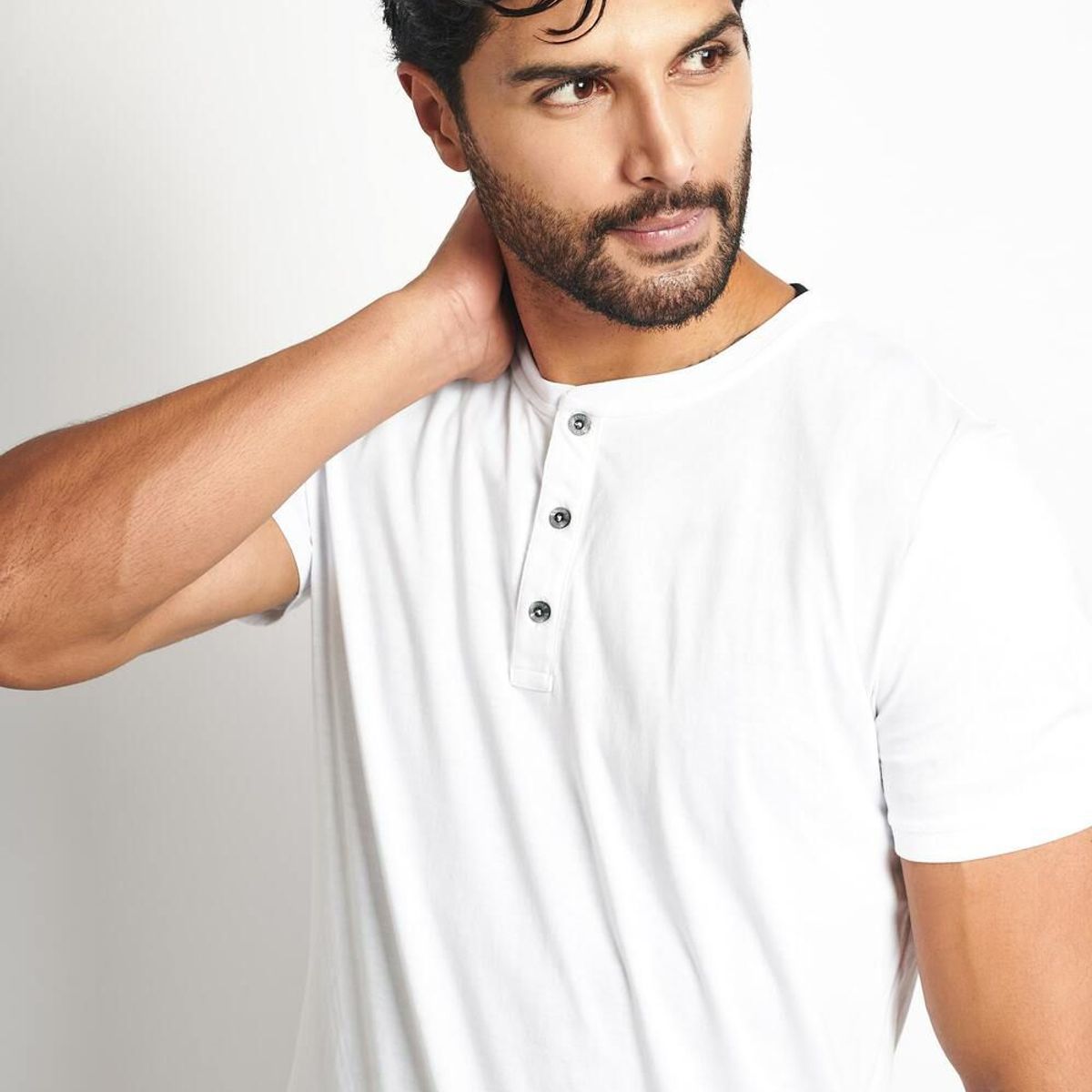 STEALTH - Polo Manga Corta Cuello Henley Hombre Stealth