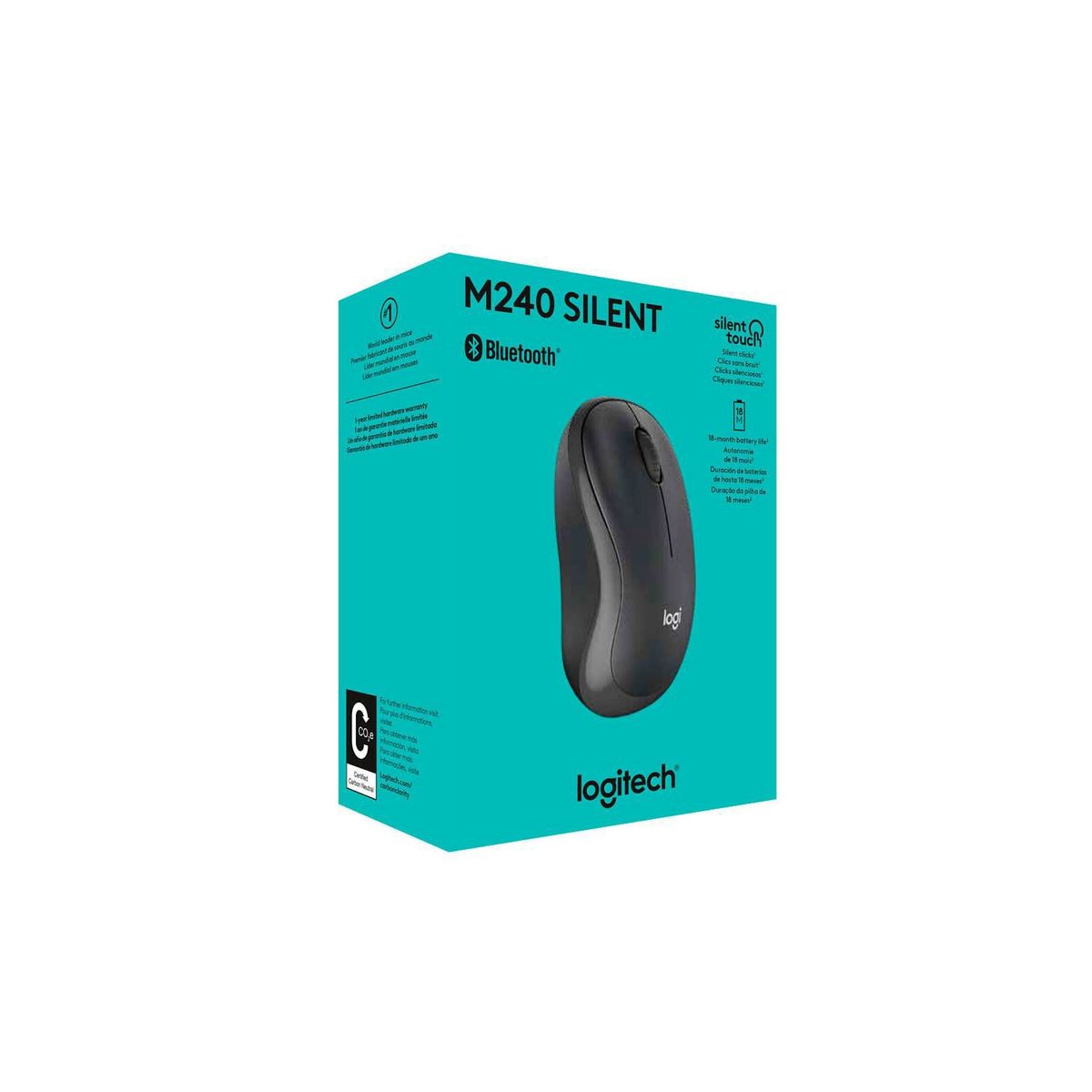 LOGITECH - Mouse Logitech M240 Silent Inalámbrico bluetooth Negro