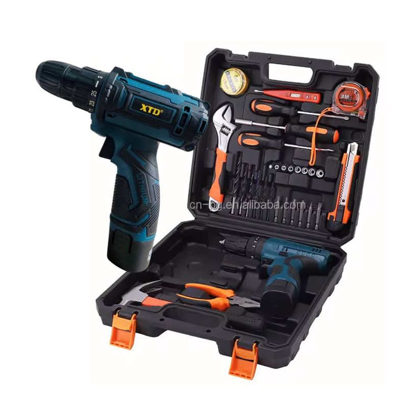 XTD - Set De Herramientas Y Taladro Inalámbrico 12V XTD - 68 Pzs