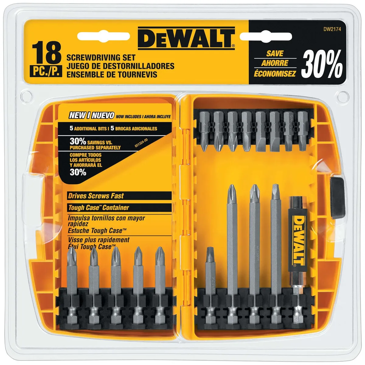 DEWALT - Set para Atornilladores Dewalt 18 Piezas DW2174