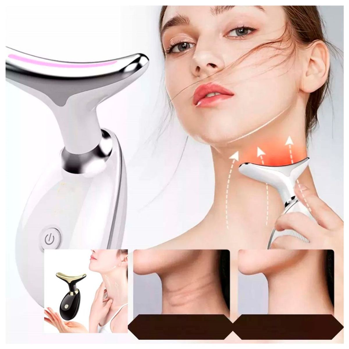 GENERICO - Masajeador Elimina Arrugas del Cuello Reduce Papada con Vibración