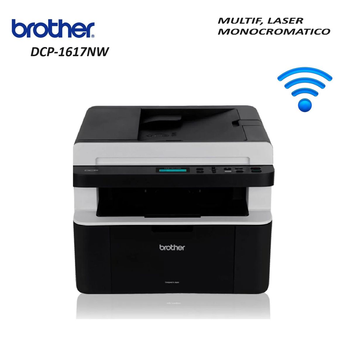 BROTHER - IMPRESORA MULTIFUNCIONAL LASER BROTHER DCP-1617NW WIFI monocromatico