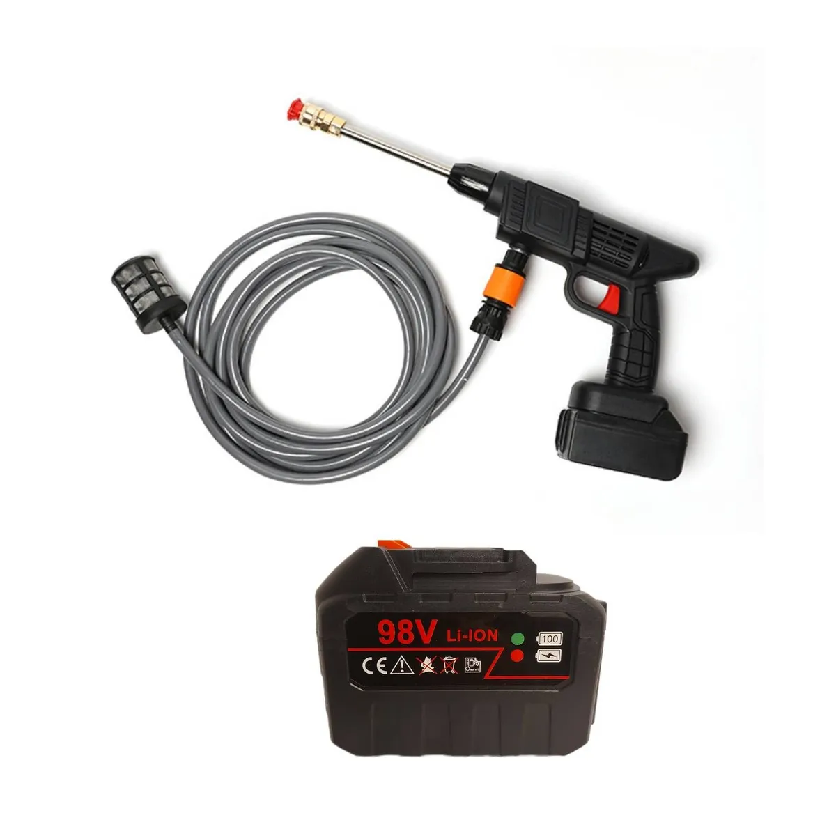 OEM - Hidrolavadora Portatil Recargable con bateria de 98V Bateria GRANDE