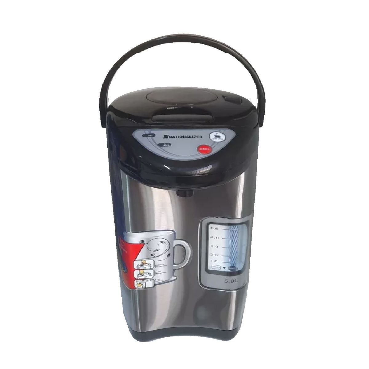 NATIONALIZER - Termo Hervidor Eléctrico Nationalizer 5 Litros 730 Watts Negro