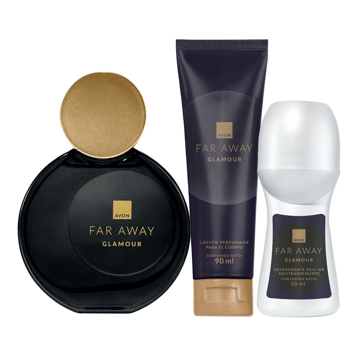 AVON - Far Away Glamour Perfume de Mujer con Hidratante y Deo
