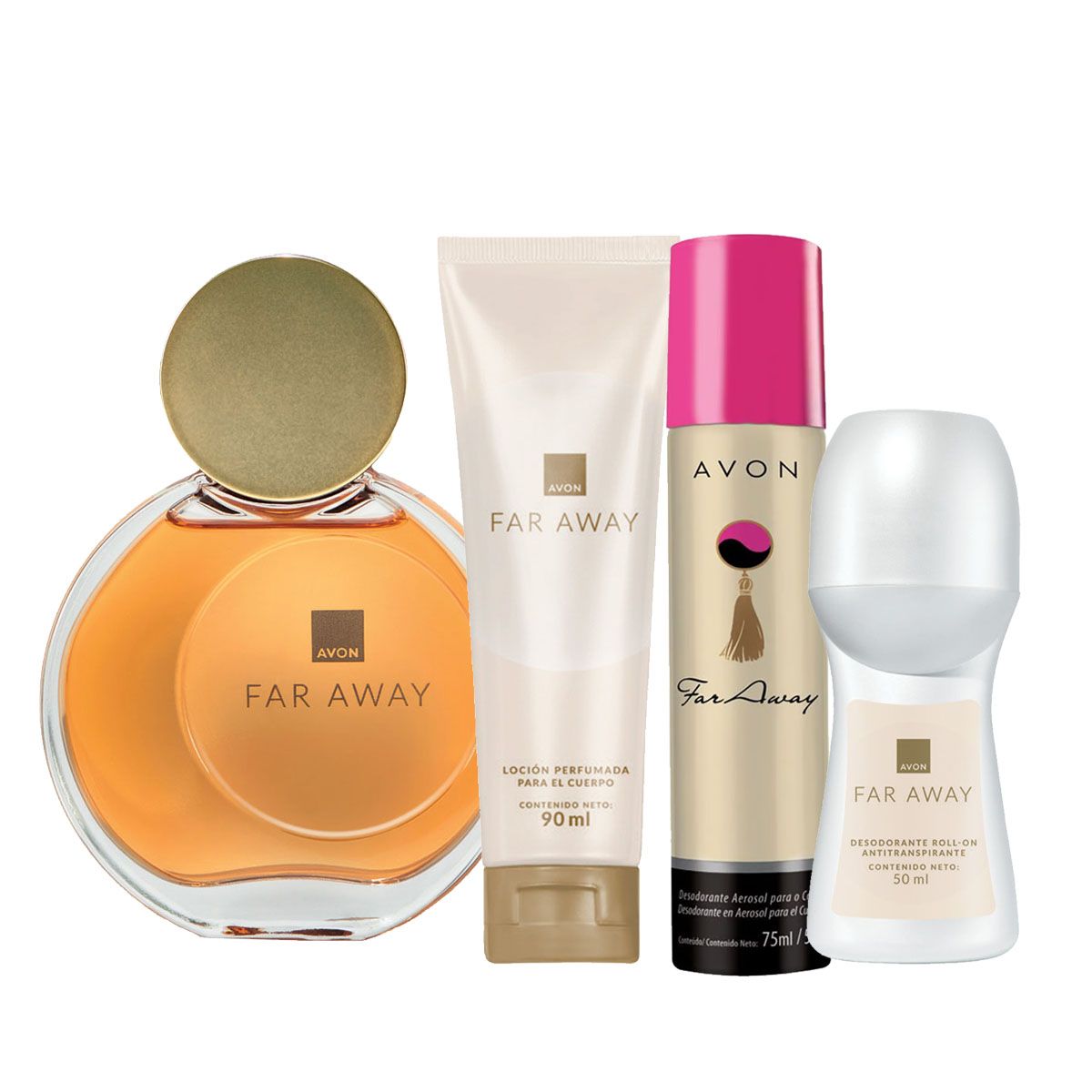 AVON - Far Away Perfume de Mujer con Hidratante Deo Roll On y Spray