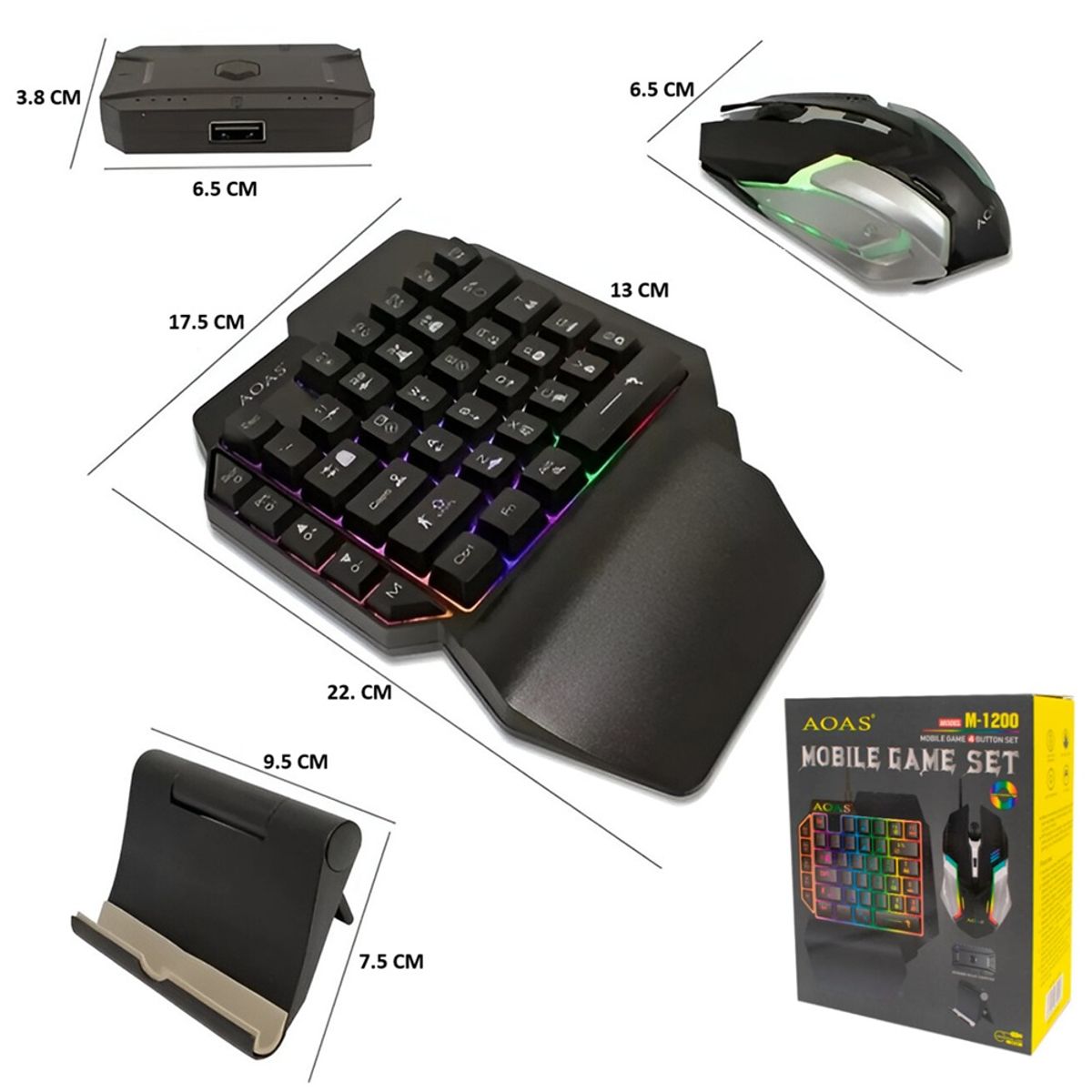 GENERICO - Kit de Teclado Mouse y Adaptador Gamer para Celular