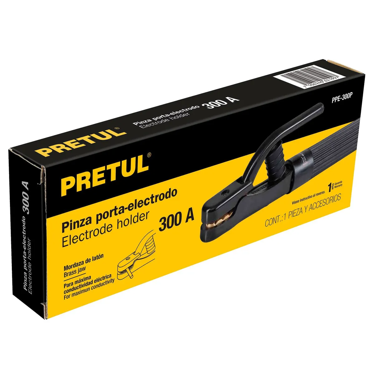 PRETUL - Tenaza 300A Pinza Porta Electrodo para Soldar 24232 Pretul