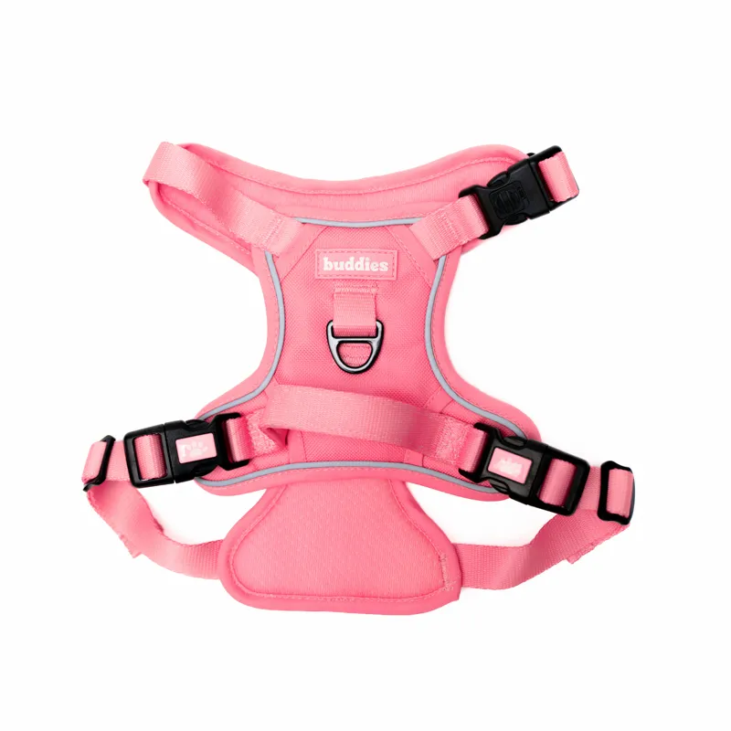 BUDDIES - Buddies Arnés Pechera Para Perros Paseos Rosado M