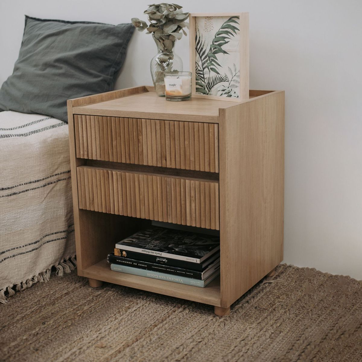 VENTITAS HOME - Mesa de Noche de Madera Miranda Ventitas Home