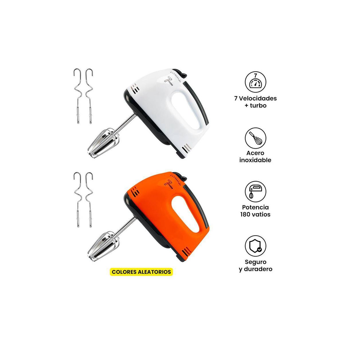 GENERICO - BATIDORA MANUAL 260W   7 VELOCIDADES  4 GANCHOS