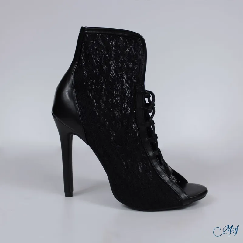 MARGLO SHOES - Botín Tipo Sandalia Mujer Negro M57