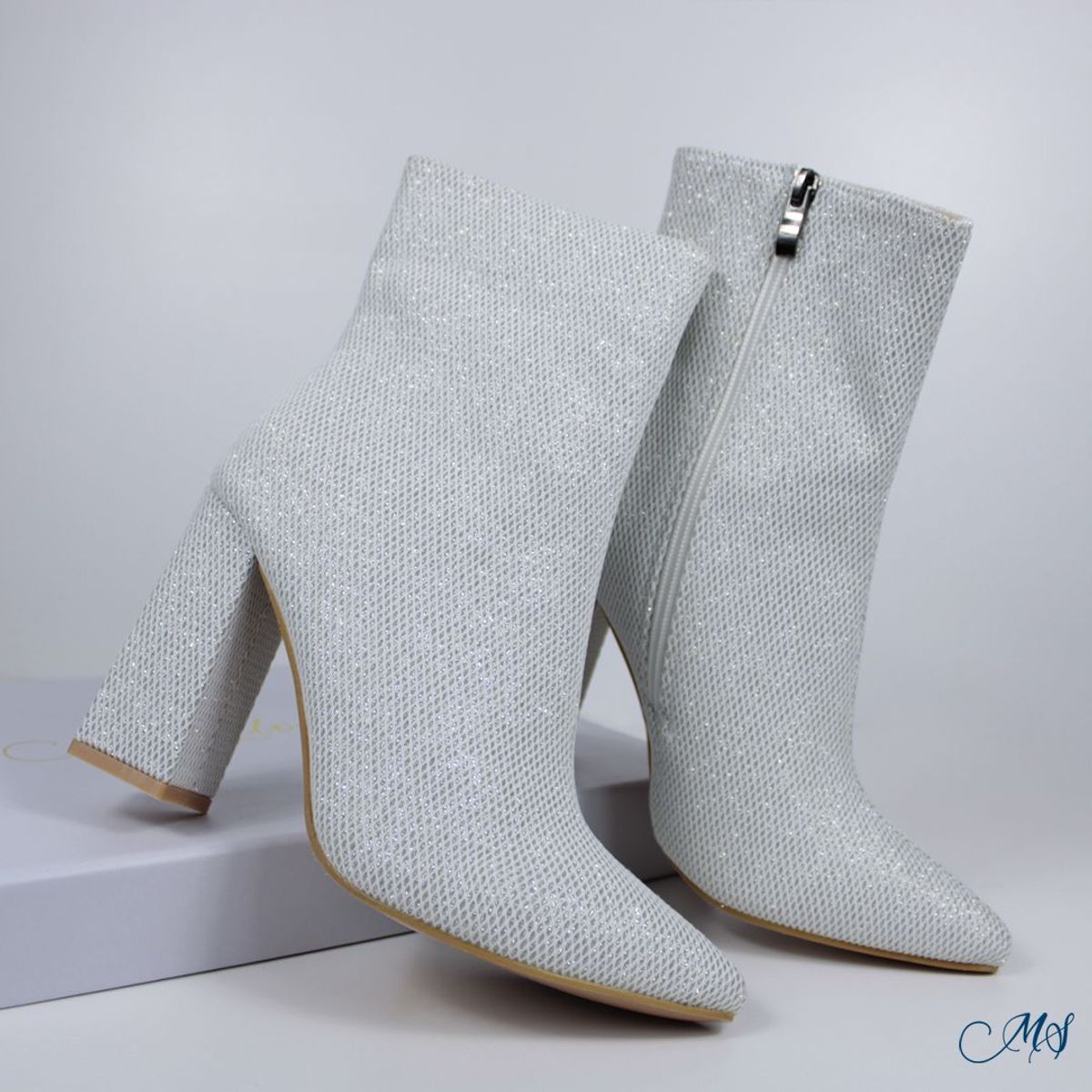 MARGLO SHOES - Botas Cortas Mujer Plateado M07